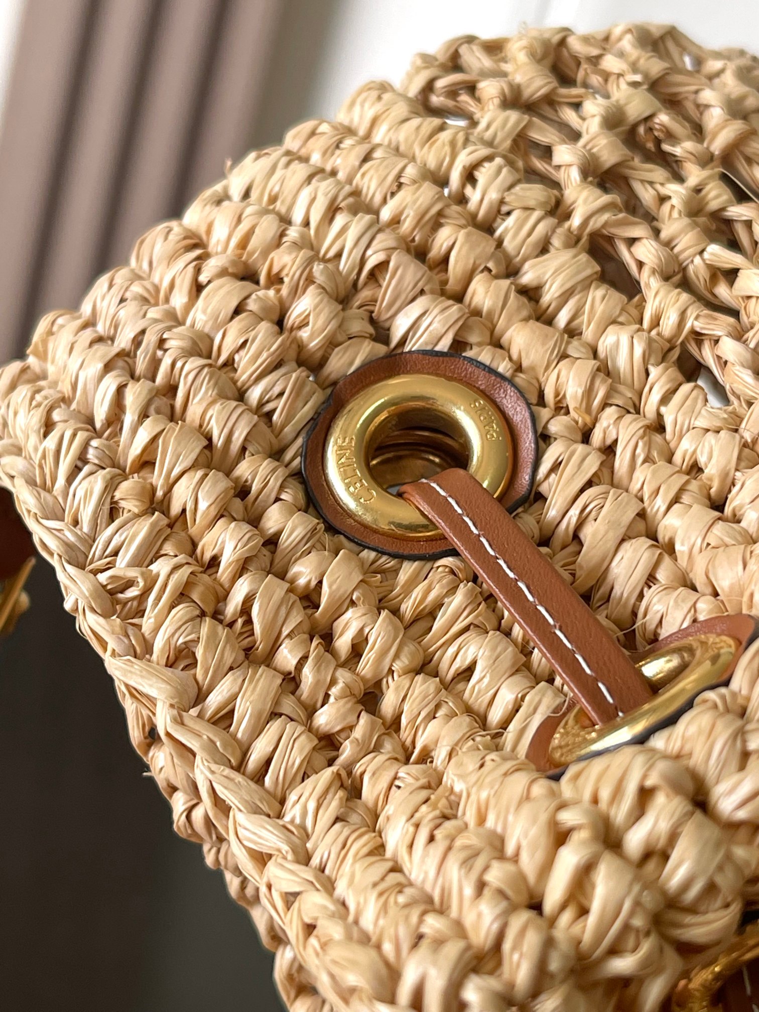 [TOP] CELINE Hand -woven handbag 23X25X20cm