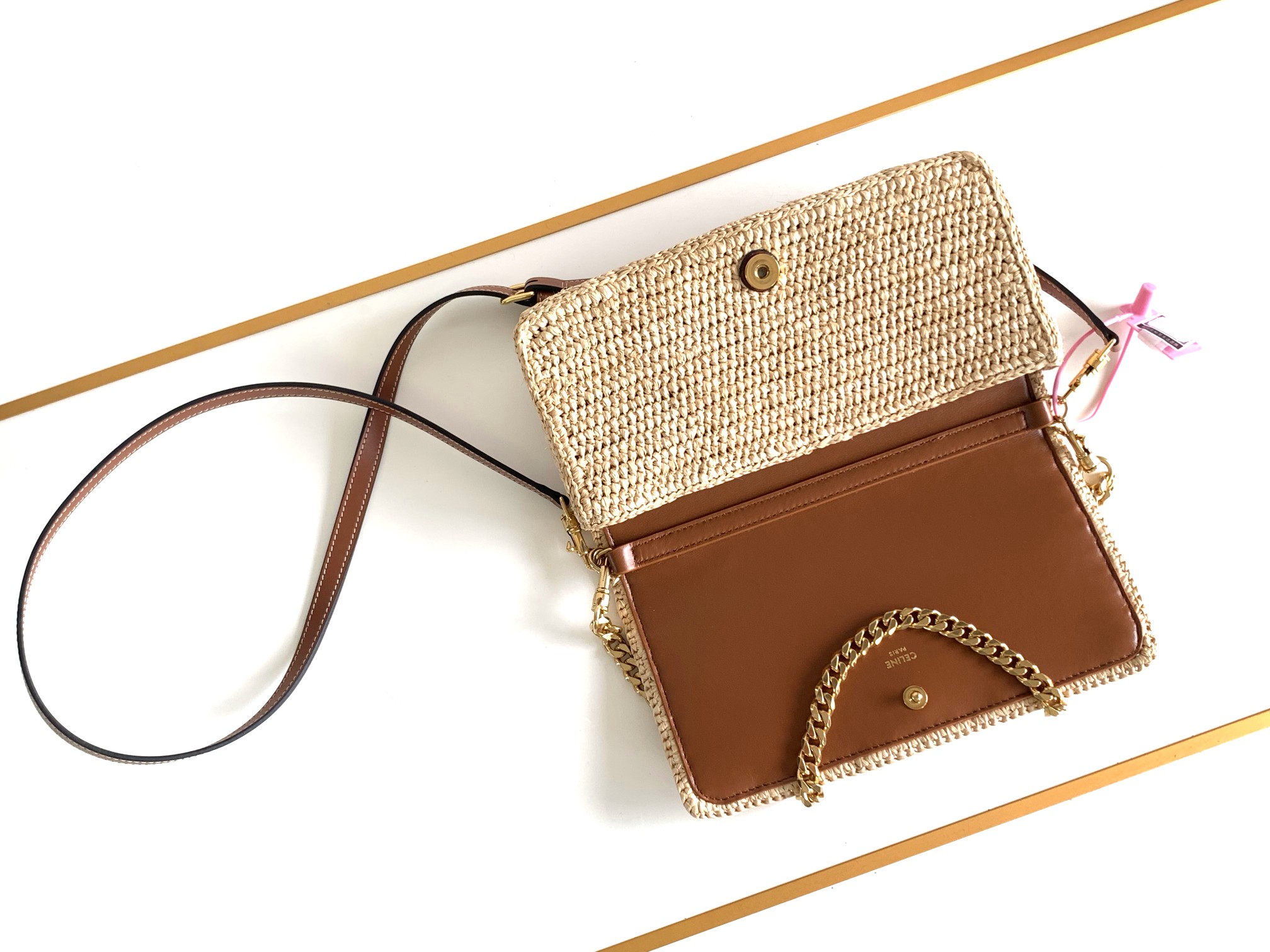 [TOP] CELINE Hand -Woven Handbag : 23X11X4 cm