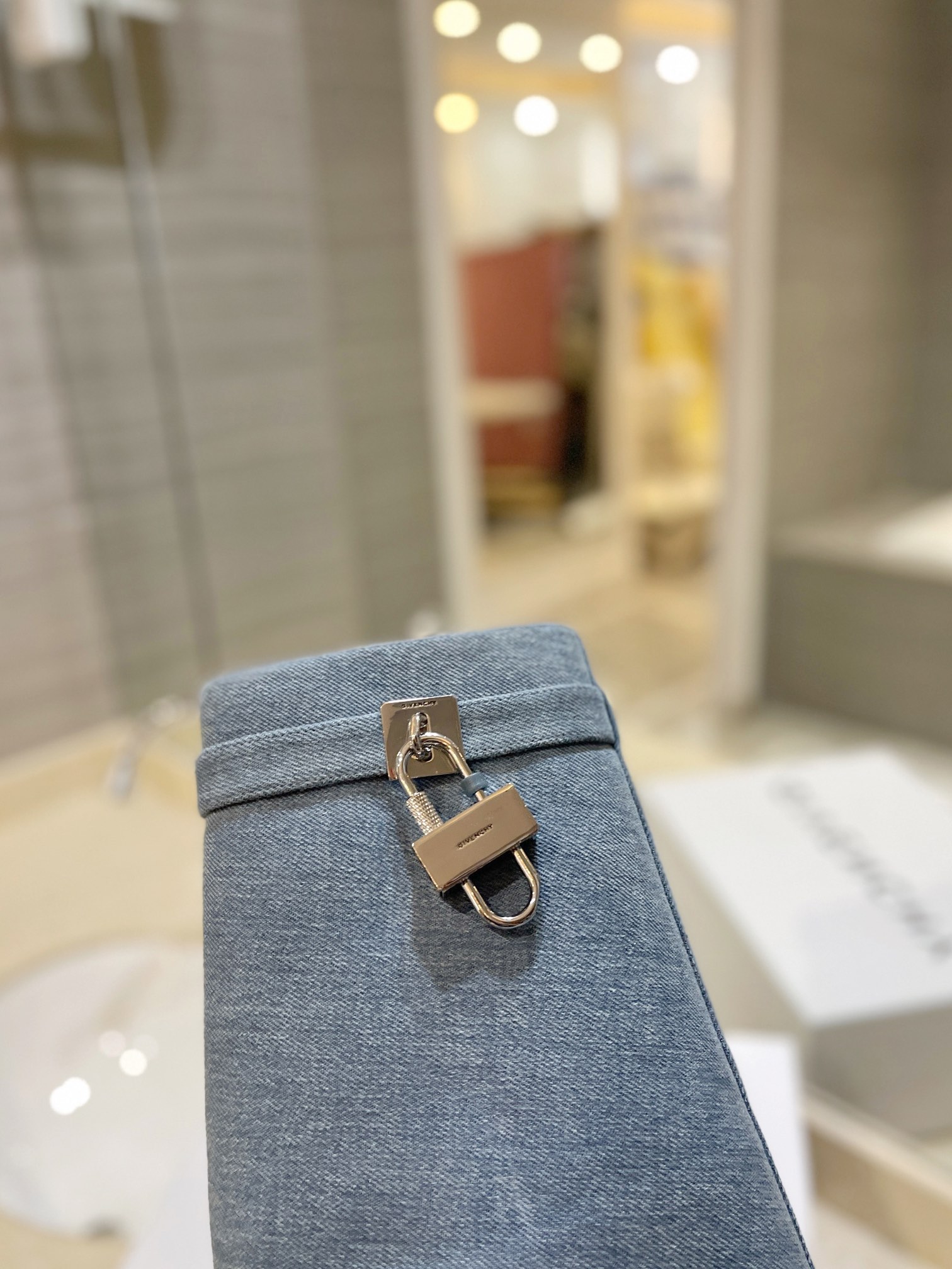 [TOP] GIVENCHY Denim Height Heel Short Boots - Blue