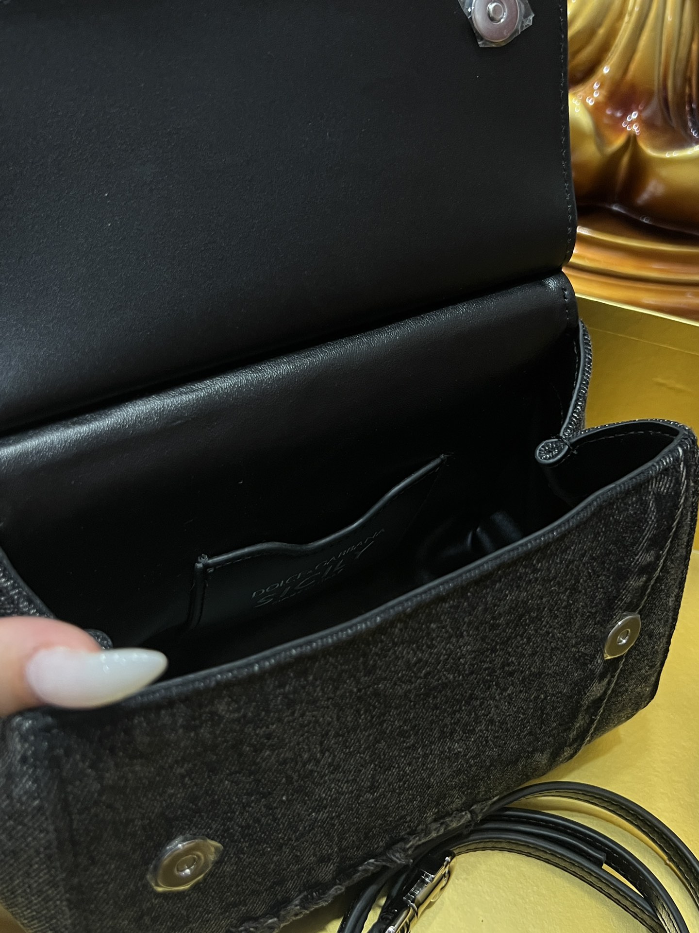 [TOP] Dolce & Gabbana D&G Denim Sicily Bags - Black - 3 Sizes 20cm/25cm/29cm