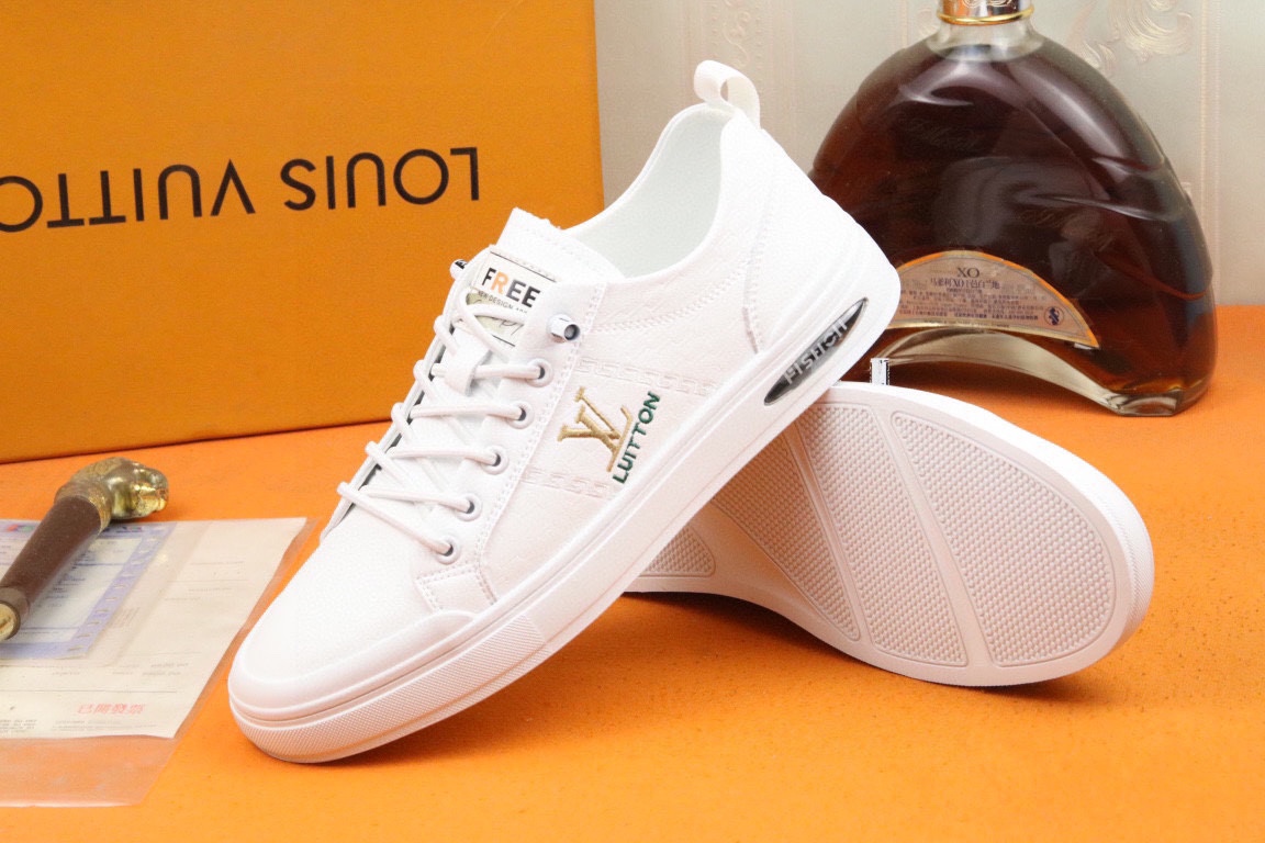 [TOP] Louis Vuitton LV New Casual Men's Shoes - White