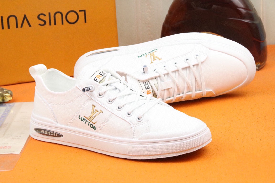 [TOP] Louis Vuitton LV New Casual Men's Shoes - White