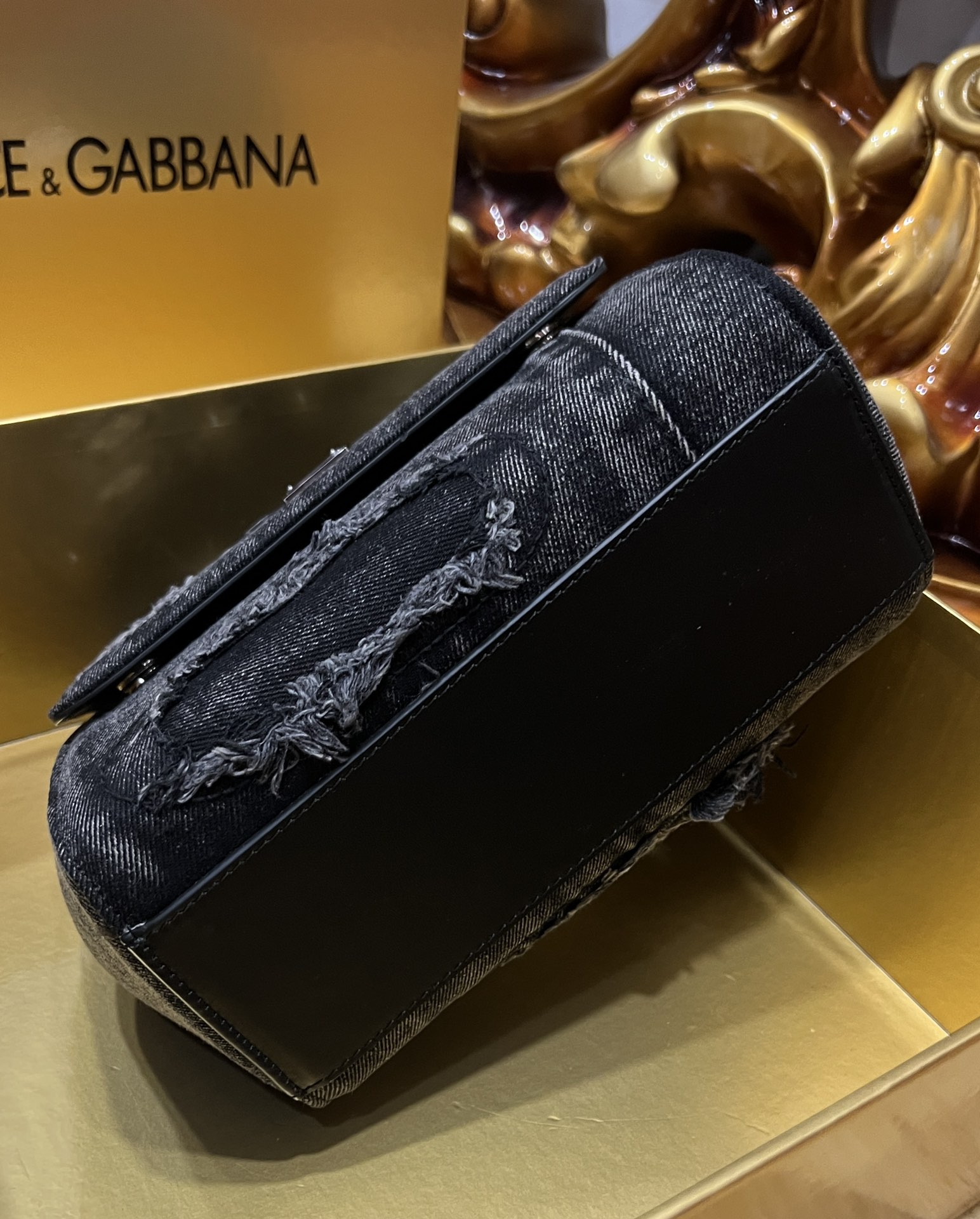 [TOP] Dolce & Gabbana D&G Denim Sicily Bags - Black - 3 Sizes 20cm/25cm/29cm