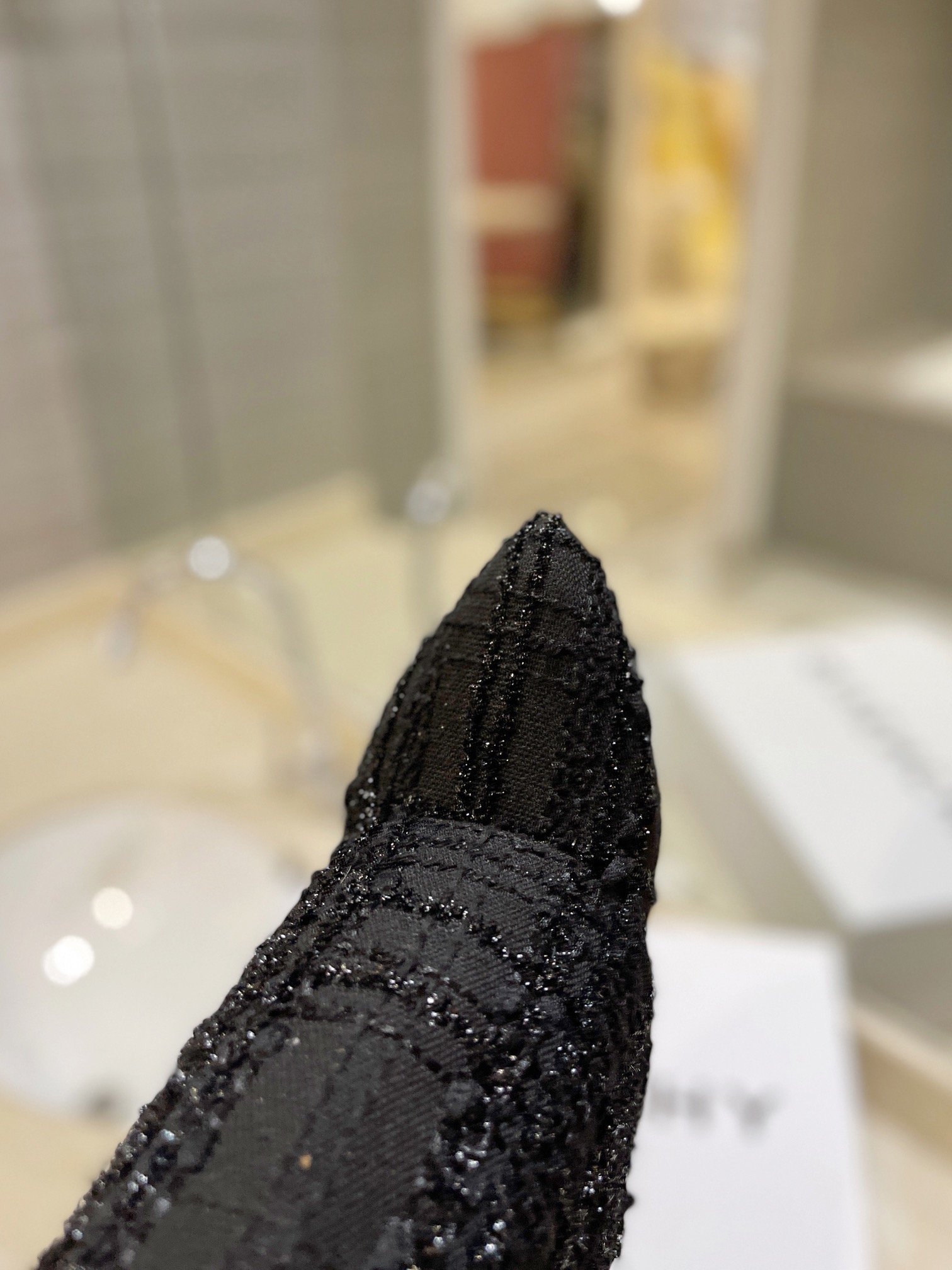 [TOP] GIVENCHY Jacquard Plaid Fabric Height Heel Short Boots - Black