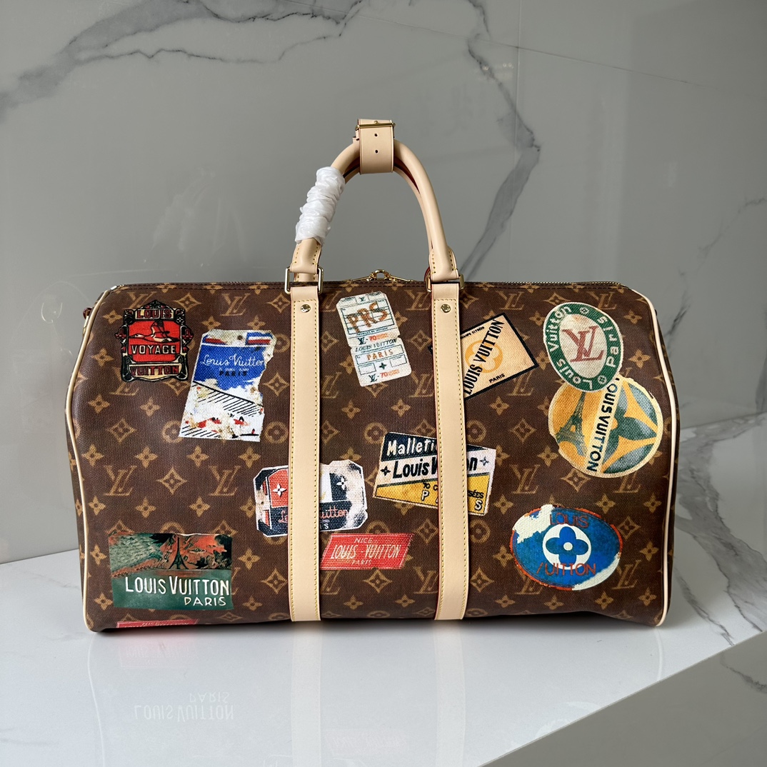 [TOP] Louis Vuitton LV Keepall Bandoulière 45 Handbag 45 x 27 x 20 cm- GHW