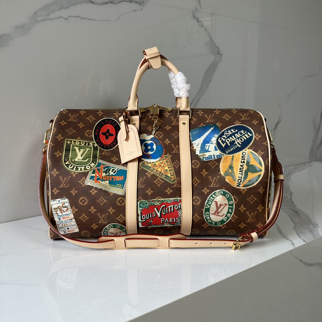 [TOP] Louis Vuitton LV Keepall Bandoulière 45 Handbag 45 x 27 x 20 cm- GHW