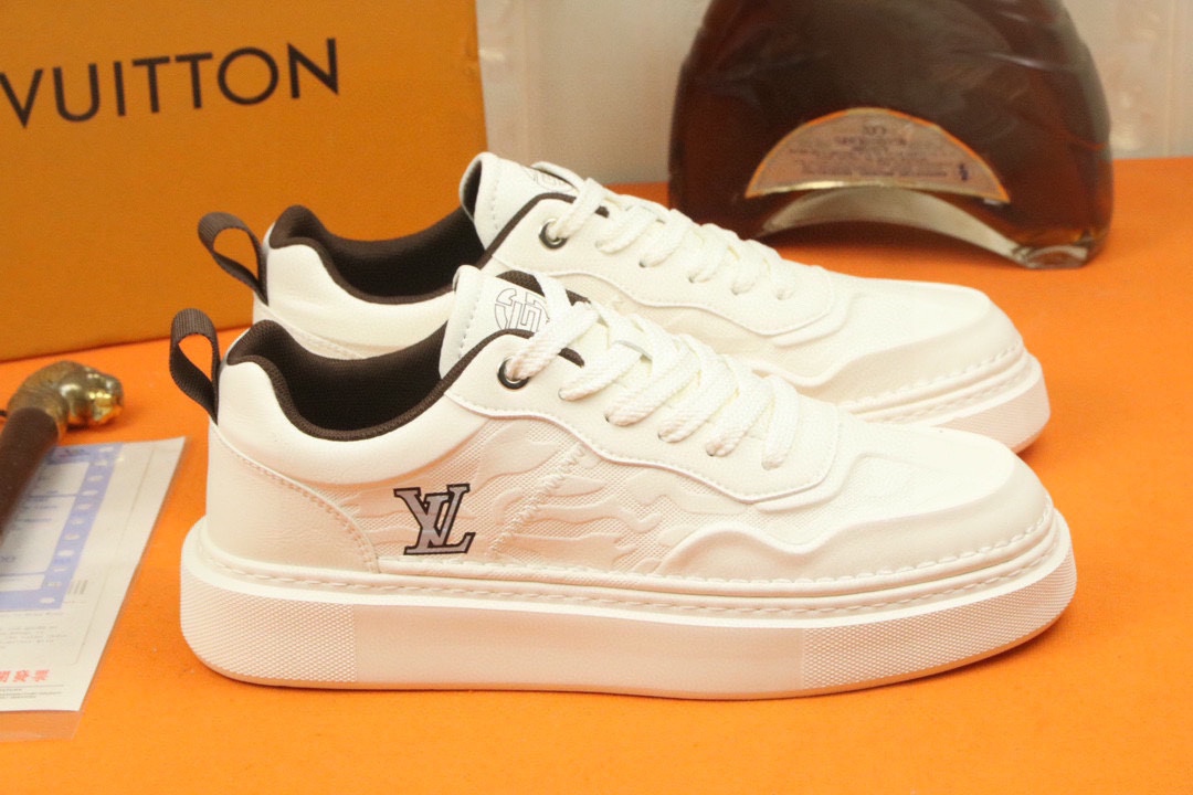 [TOP] Louis Vuitton LV New Casual Men's Shoes - White