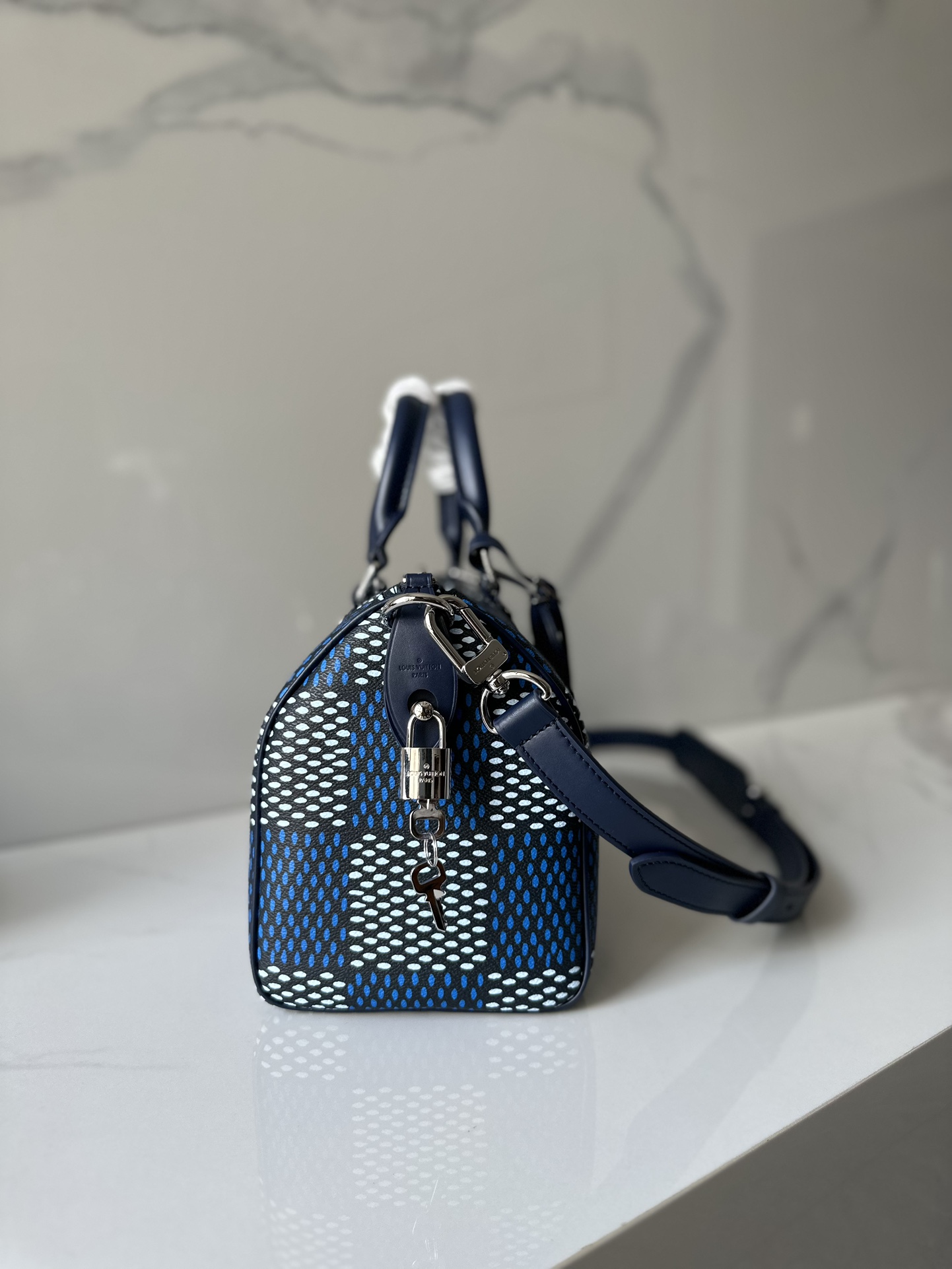 [TOP] Louis Vuitton LV Speedy 25 Bandoulière Bag 25x15x15cm -Blue