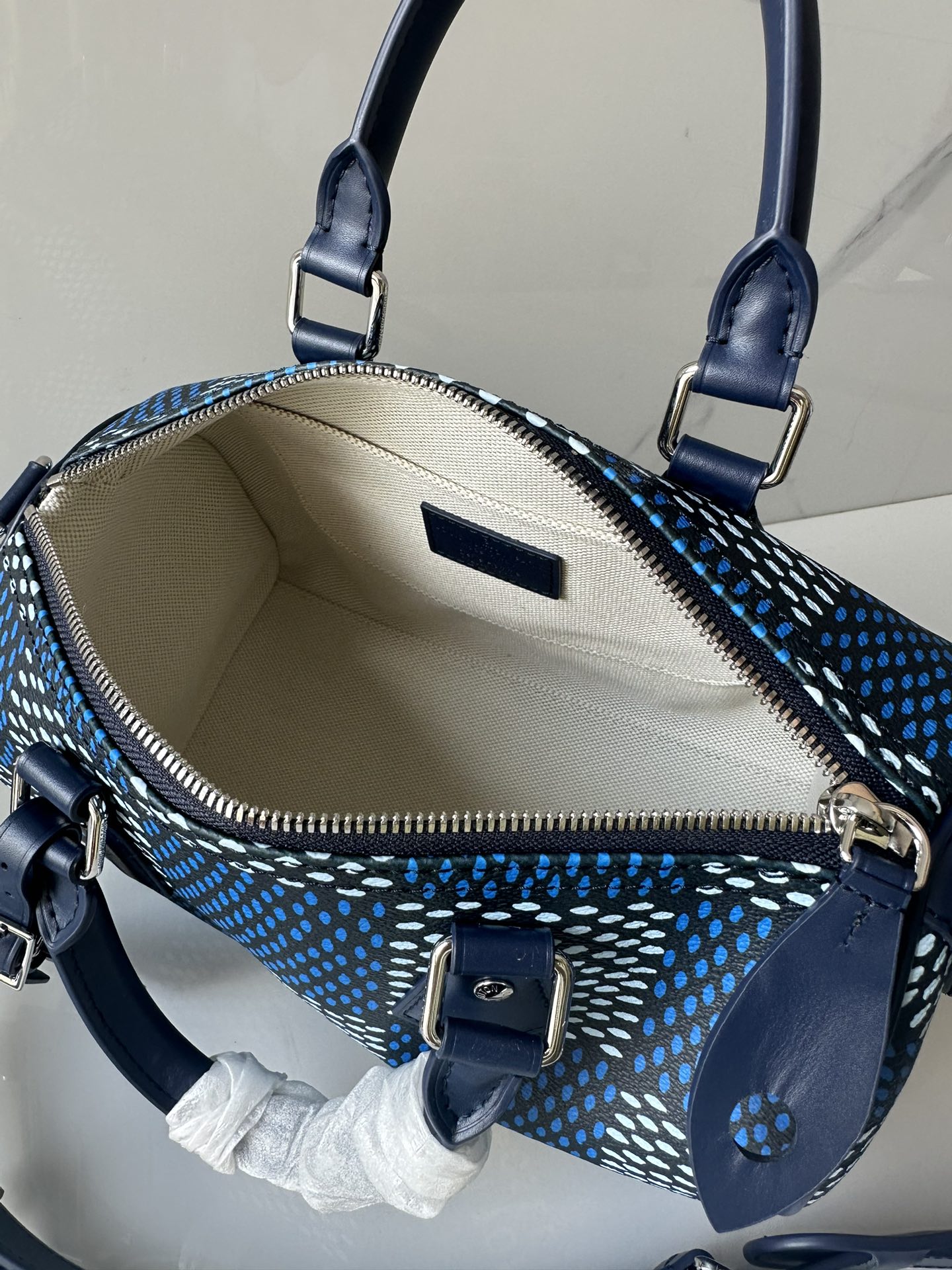 [TOP] Louis Vuitton LV Speedy 25 Bandoulière Bag 25x15x15cm -Blue