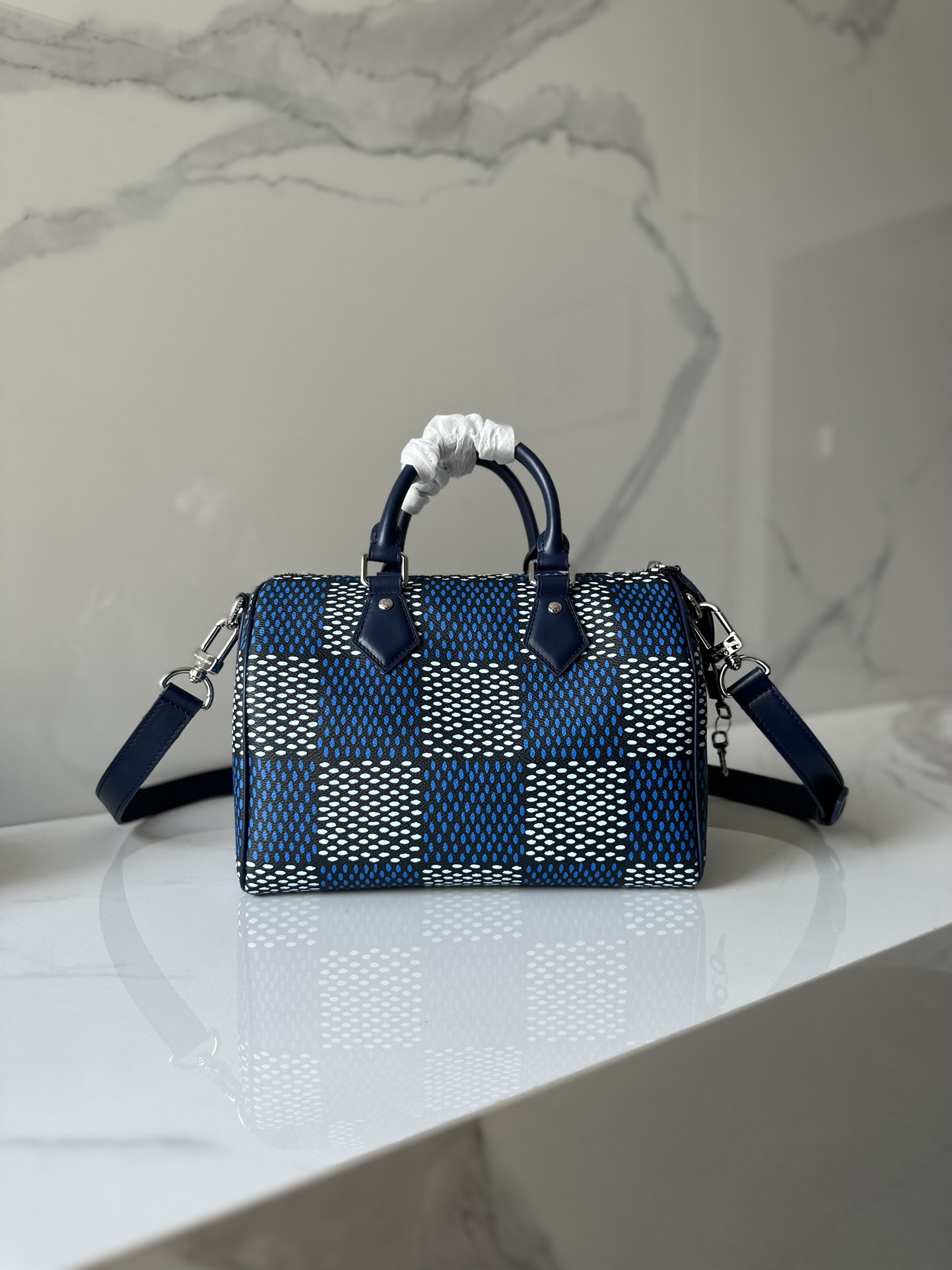 [TOP] Louis Vuitton LV Speedy 25 Bandoulière Bag 25x15x15cm -Blue