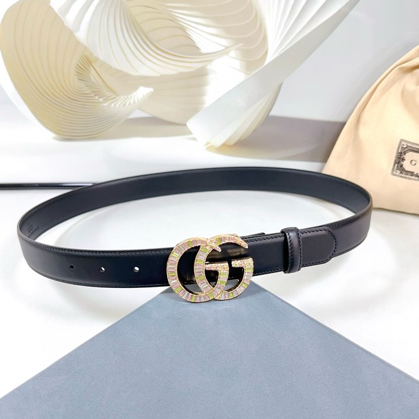 [TOP] GUCCI Classic Leather Belt - Black - 3.0cm