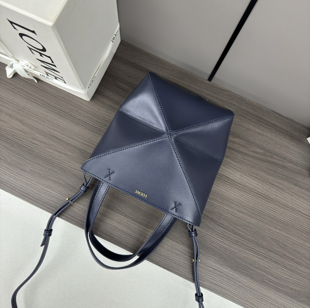 [TOP] LOEWE Puzzle Fold Bag 16.5*9.5*20CM - Navy Blue