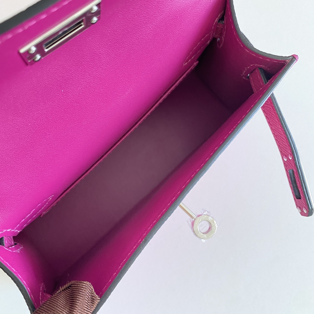 [TOP] HERMES Mini Kelly  Epsom Leather 19cm -  Rose Purple & SHW