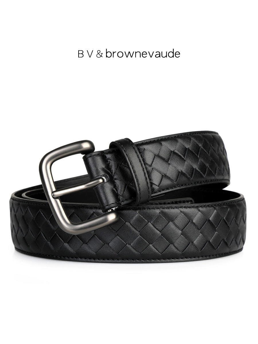 [TOP] Bottega Veneta BV Leather Belt - Black