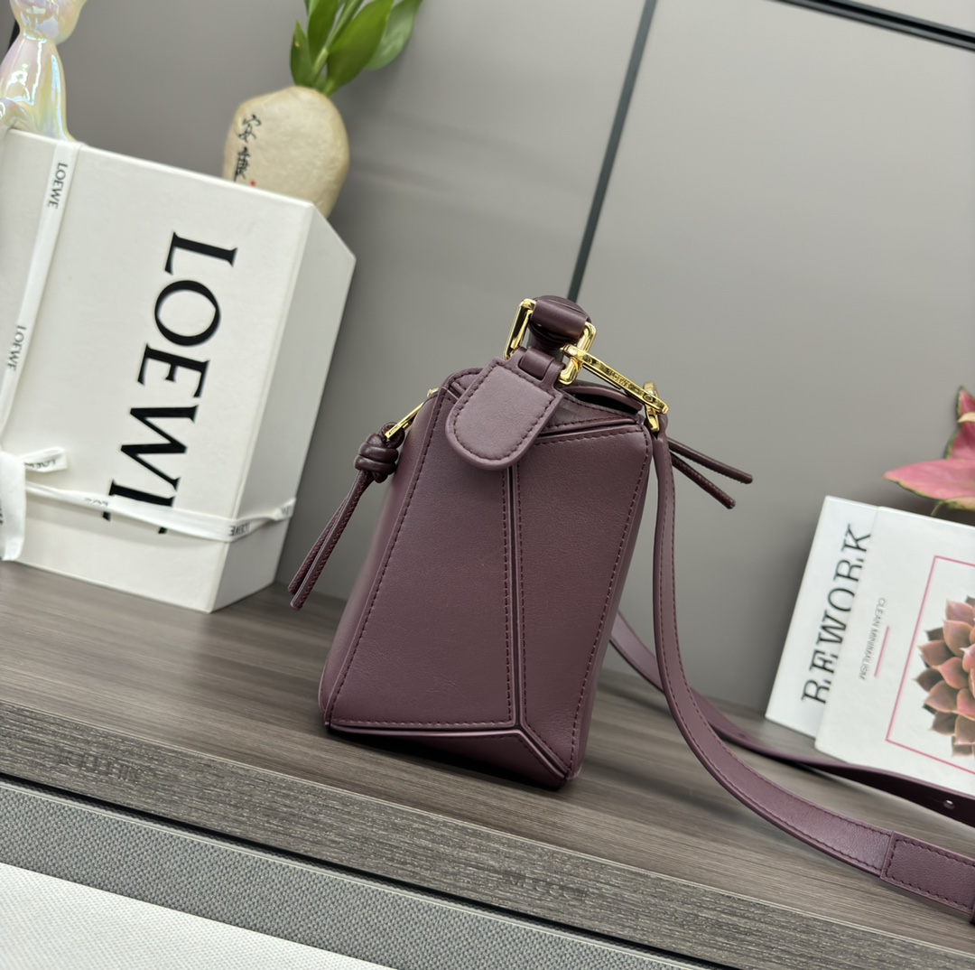[TOP] LOEWE Puzzle Small Shopping Bag 24×10.5×16cm - Burgundy