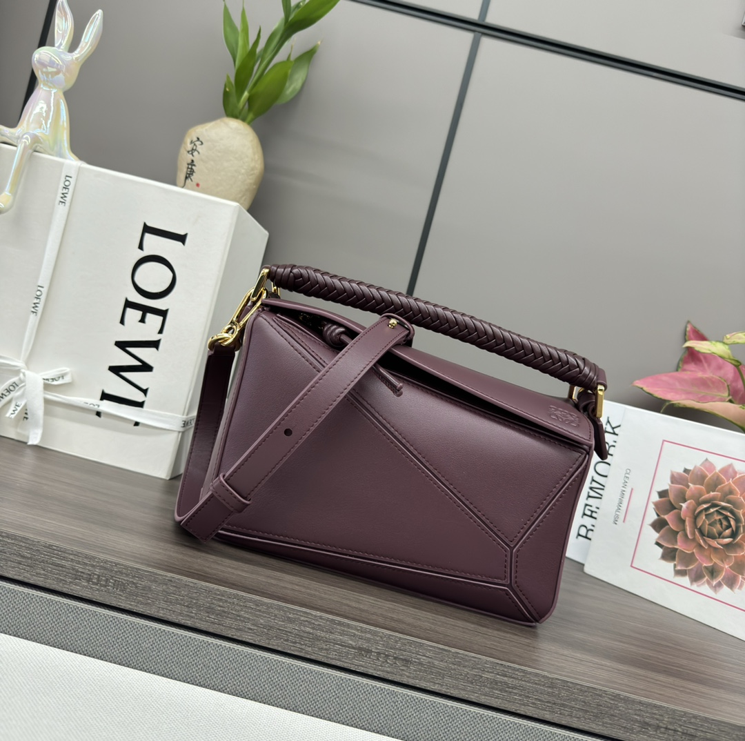 [TOP] LOEWE Puzzle Small Shopping Bag 24×10.5×16cm - Burgundy