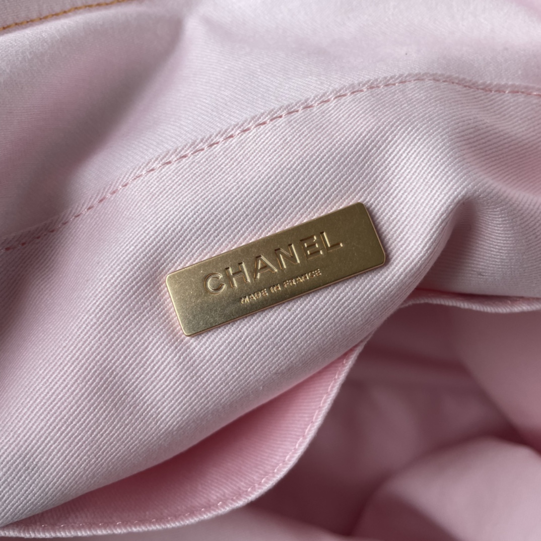 [TOP] CHANEL Tote Shopping Bag 45×30×9.5 cm - Light Pink, Light Yellow & Light Blue