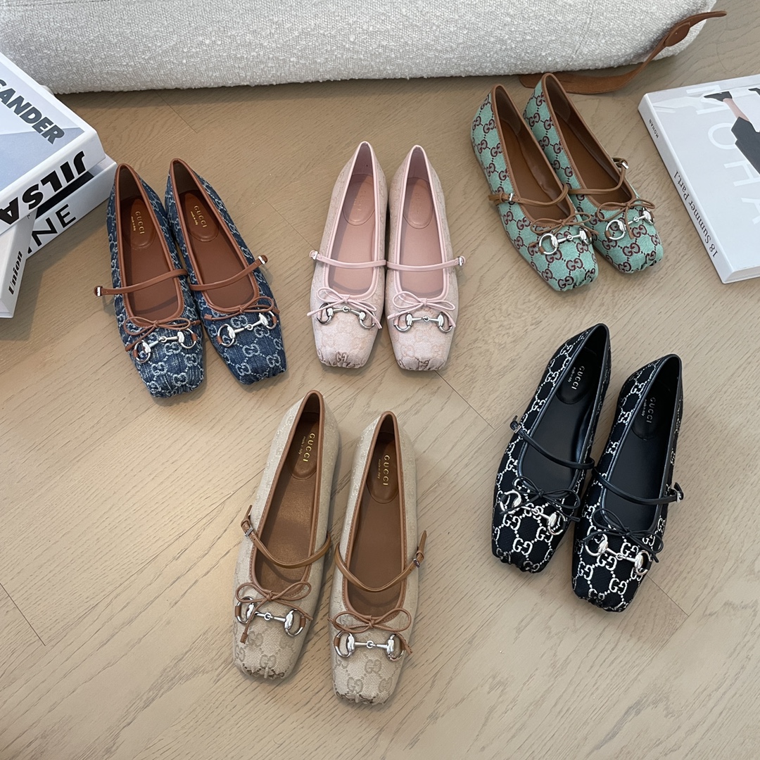 [TOP] GUCCI Sabato GG Lambskin Horsebit Mary Jane Shoes - 5 Color