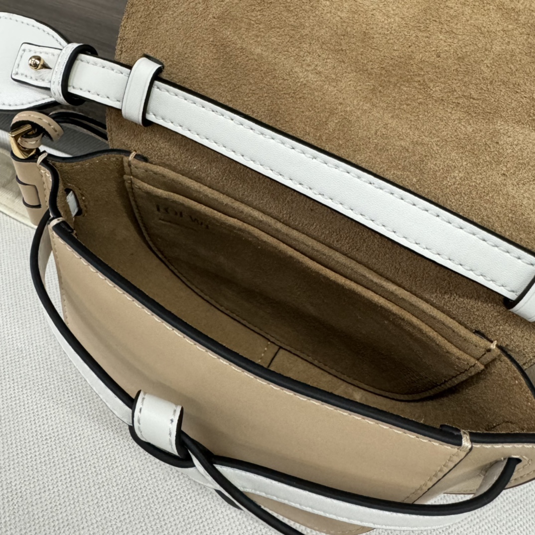 [TOP] LOEWE Gate Bag Mini GateDual 21x12.5x9.5cm - Khaki&White