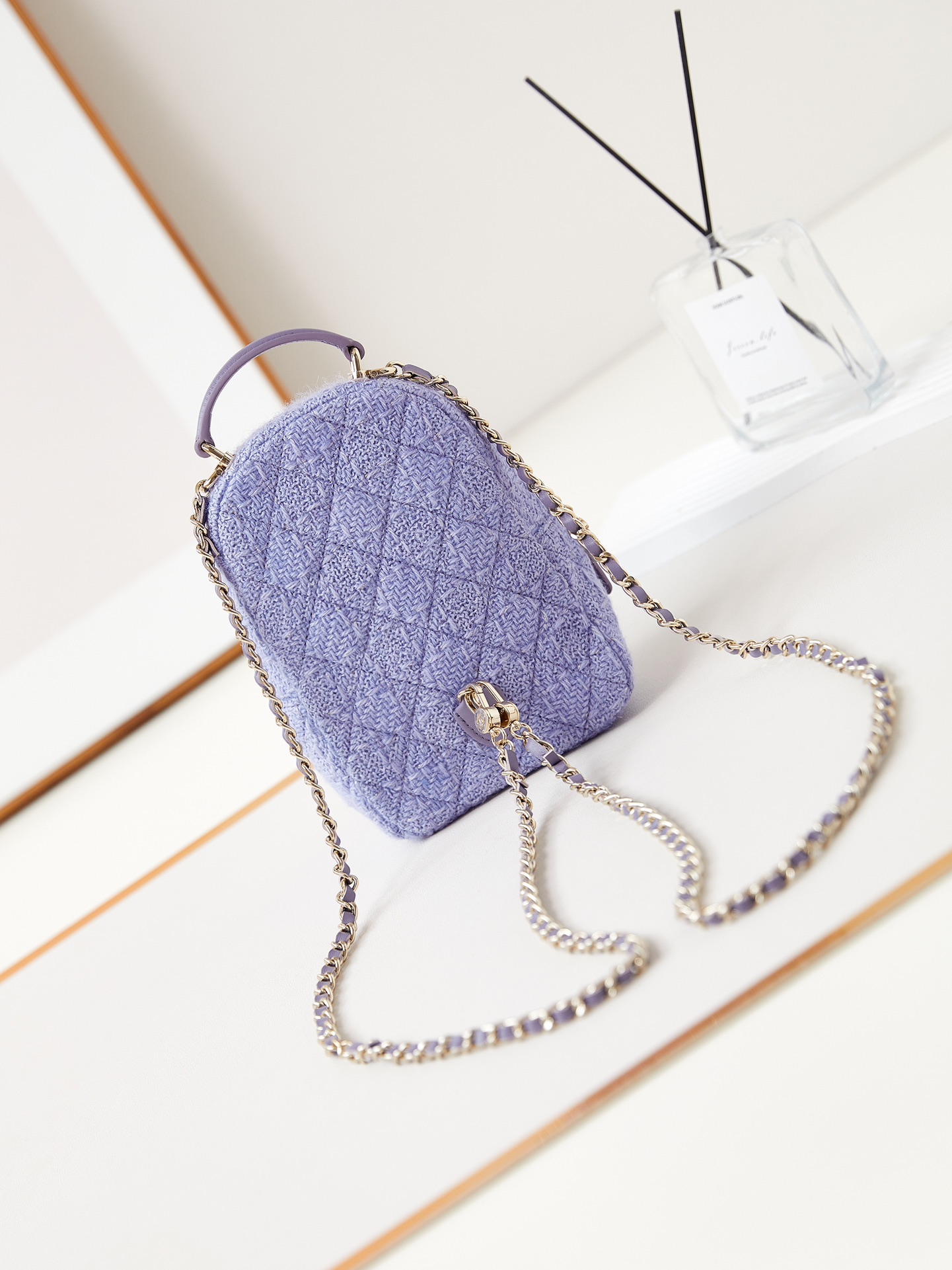 [TOP] CHANEL Wool Backpack Mini 18×13×9cm - Purple