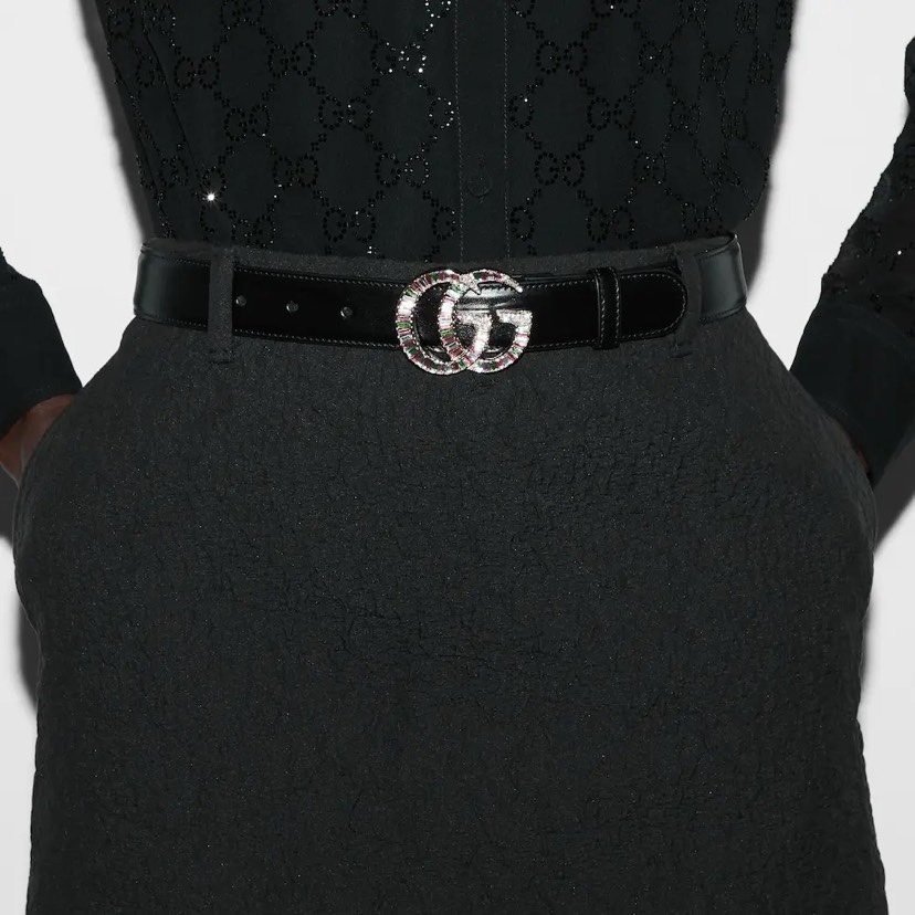 [TOP] GUCCI Classic Leather Belt - Black - 3.0cm