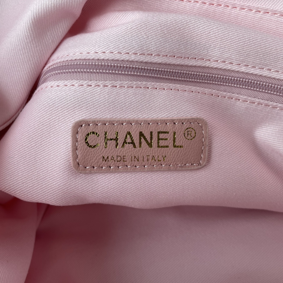 [TOP] CHANEL Tote Shopping Bag 45×30×9.5 cm - Light Pink, Light Yellow & Light Blue