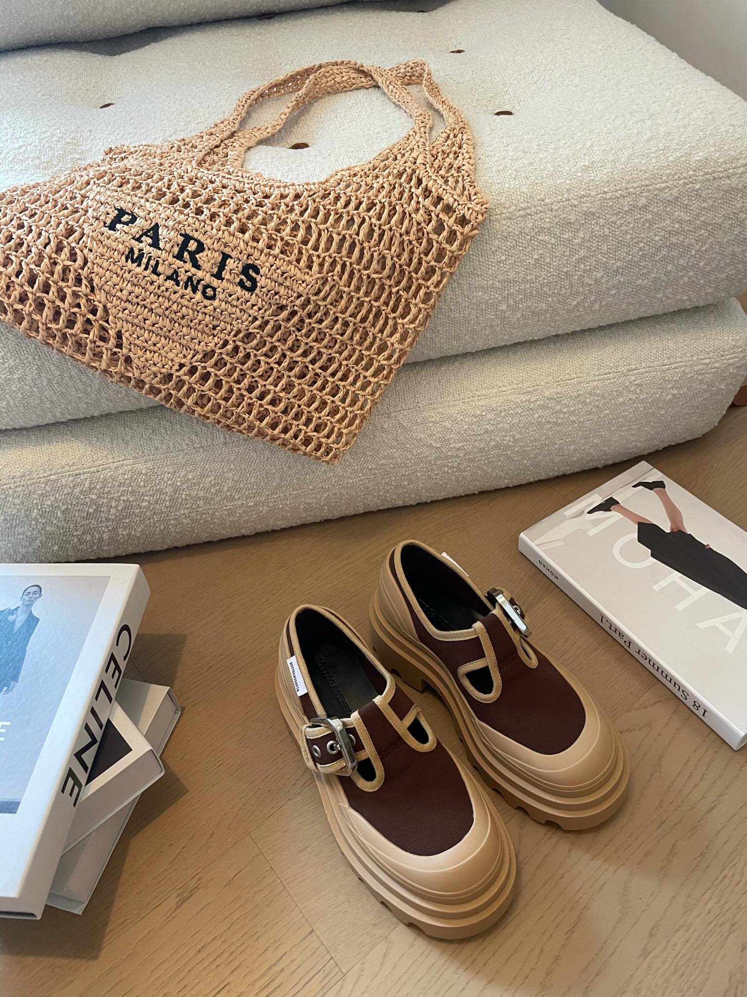 [TOP] Bottega Veneta BV Canvas Series Mary Jane Shoes - 4 Color