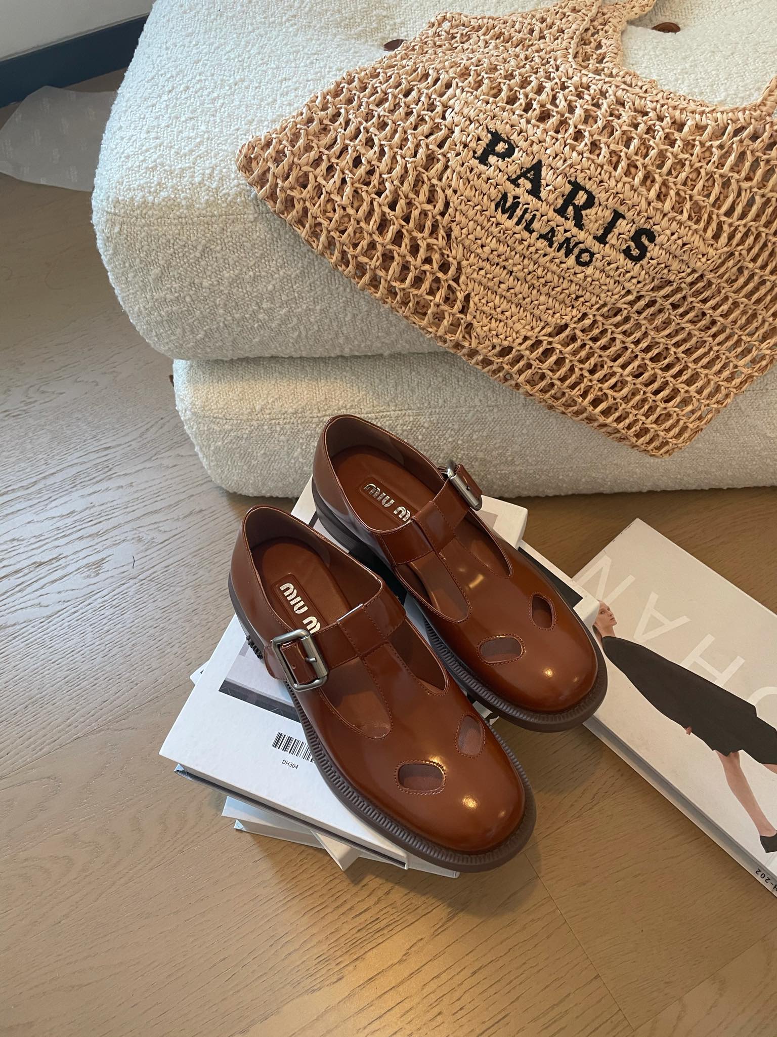 [TOP] Miu Miu Hollow Block Heel Loafers - 3 Color