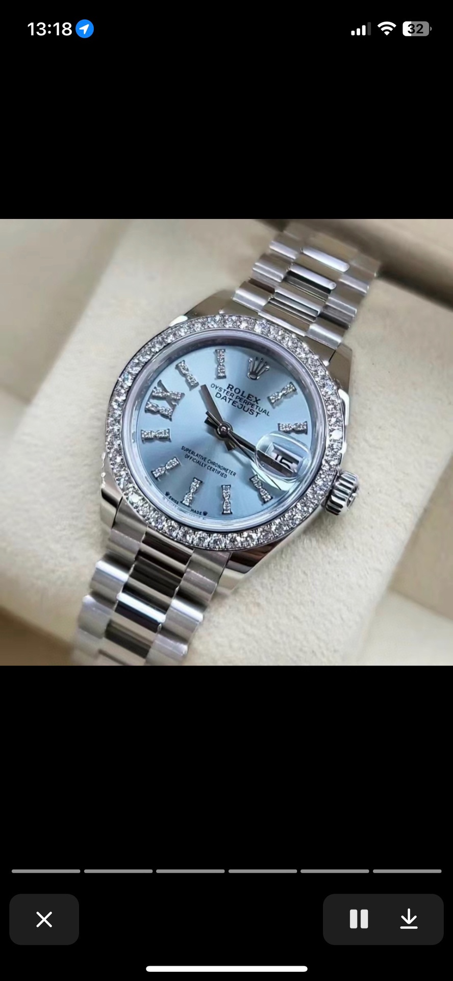 [TOP] ROLEX Blue Dial Watch 31mm - Silver