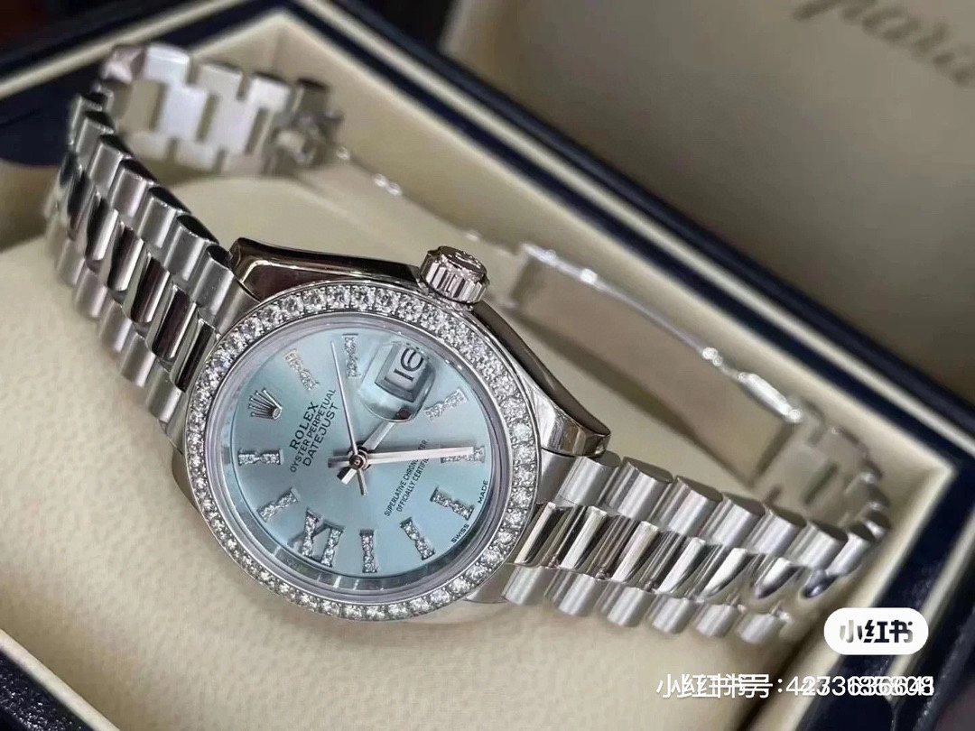 [TOP] ROLEX Blue Dial Watch 31mm - Silver