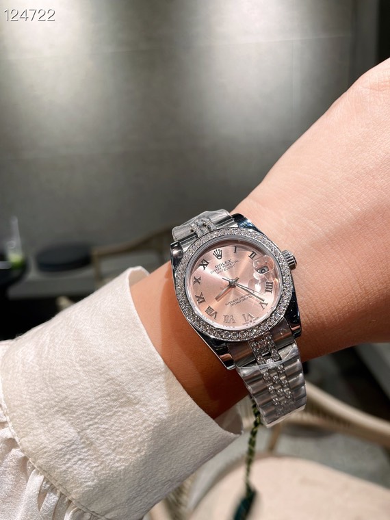 [TOP] ROLEX Pink Dial Watch 31mm - Sliver
