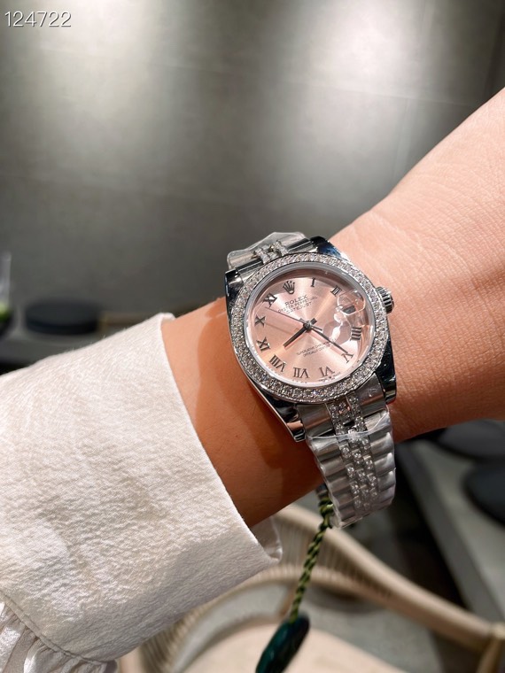 [TOP] ROLEX Pink Dial Watch 31mm - Sliver