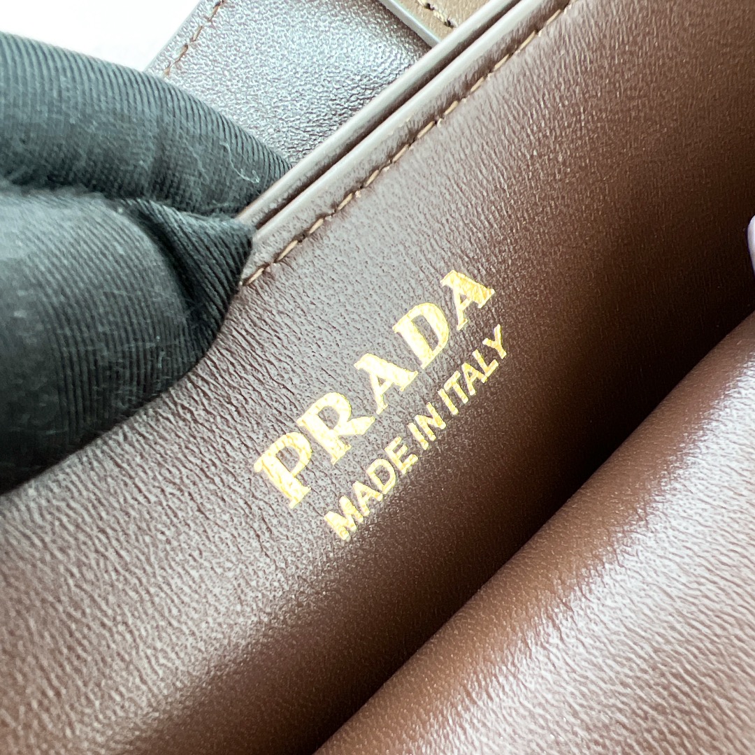 [TOP] PRADA Double Bag Suede 32x23x11cm - Brown