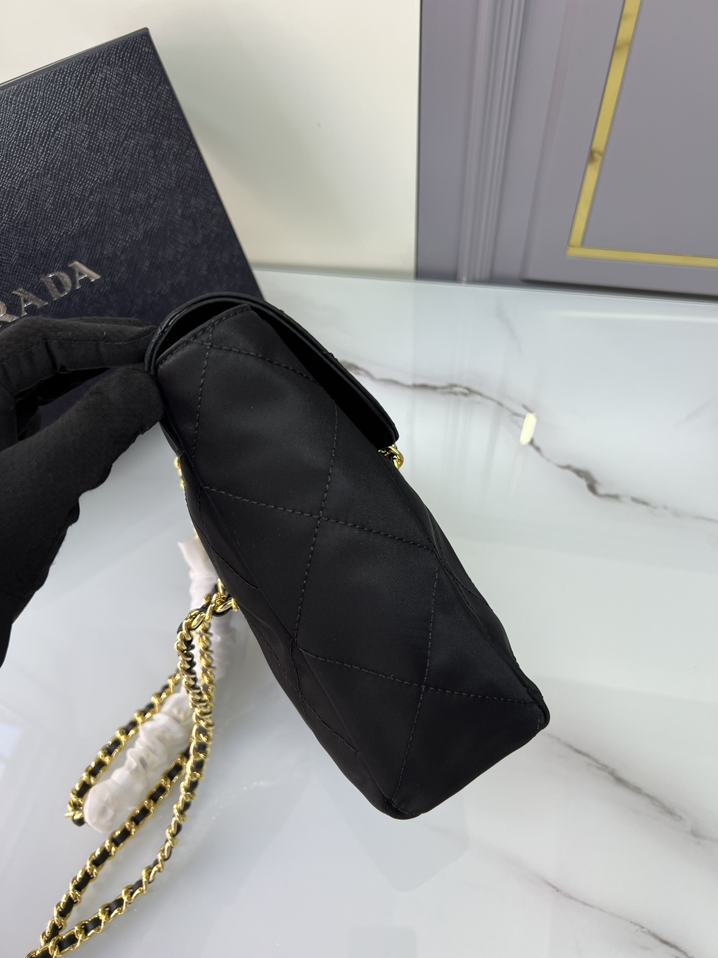 [TOP] PRADA Chain Ridge Wandering Bag - 18x16x5cm/30x26x6cm