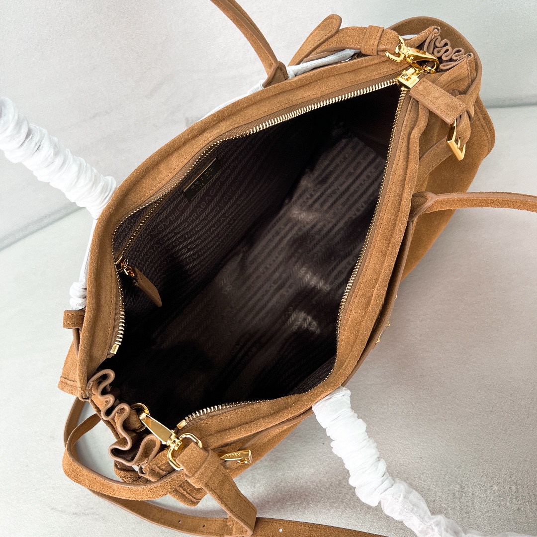[TOP] PRADA LusSolf Bag Suede 32x15.5x12cm/38x30x12cm - 2 Size