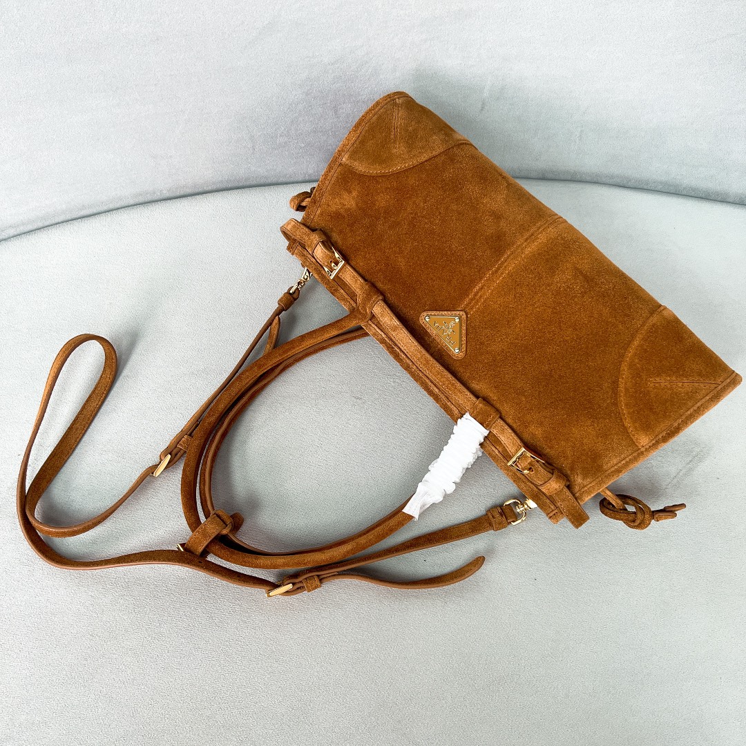 [TOP] PRADA LusSolf Bag Suede 32x15.5x12cm/38x30x12cm - 2 Size