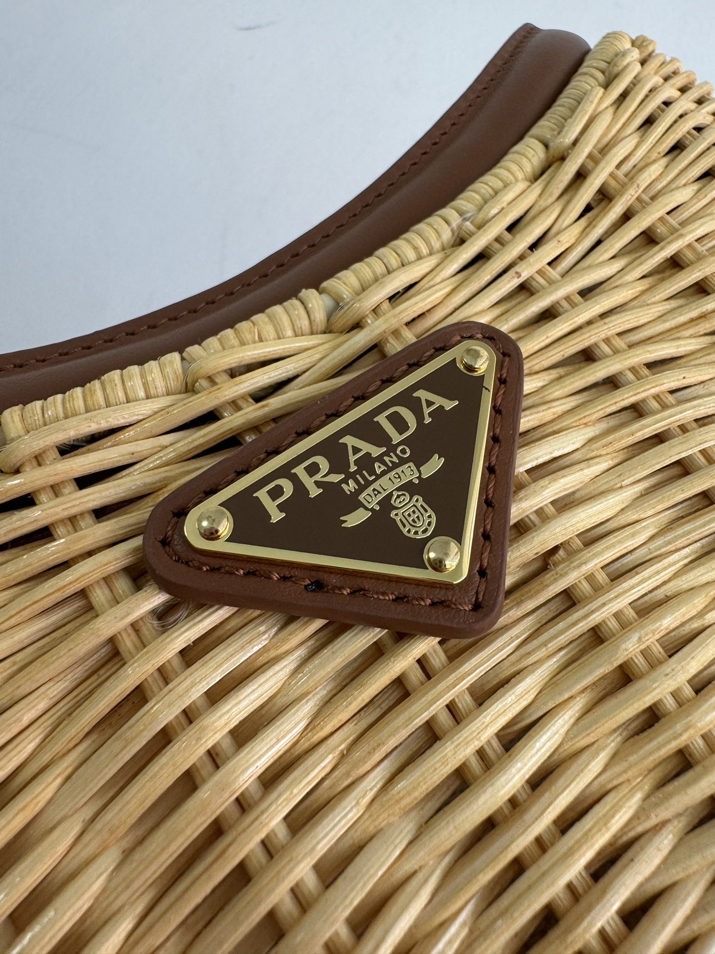 [TOP] PRADA Moon-Shaped Weaving Handbag 22.5*6*18.5cm - 2 Colour