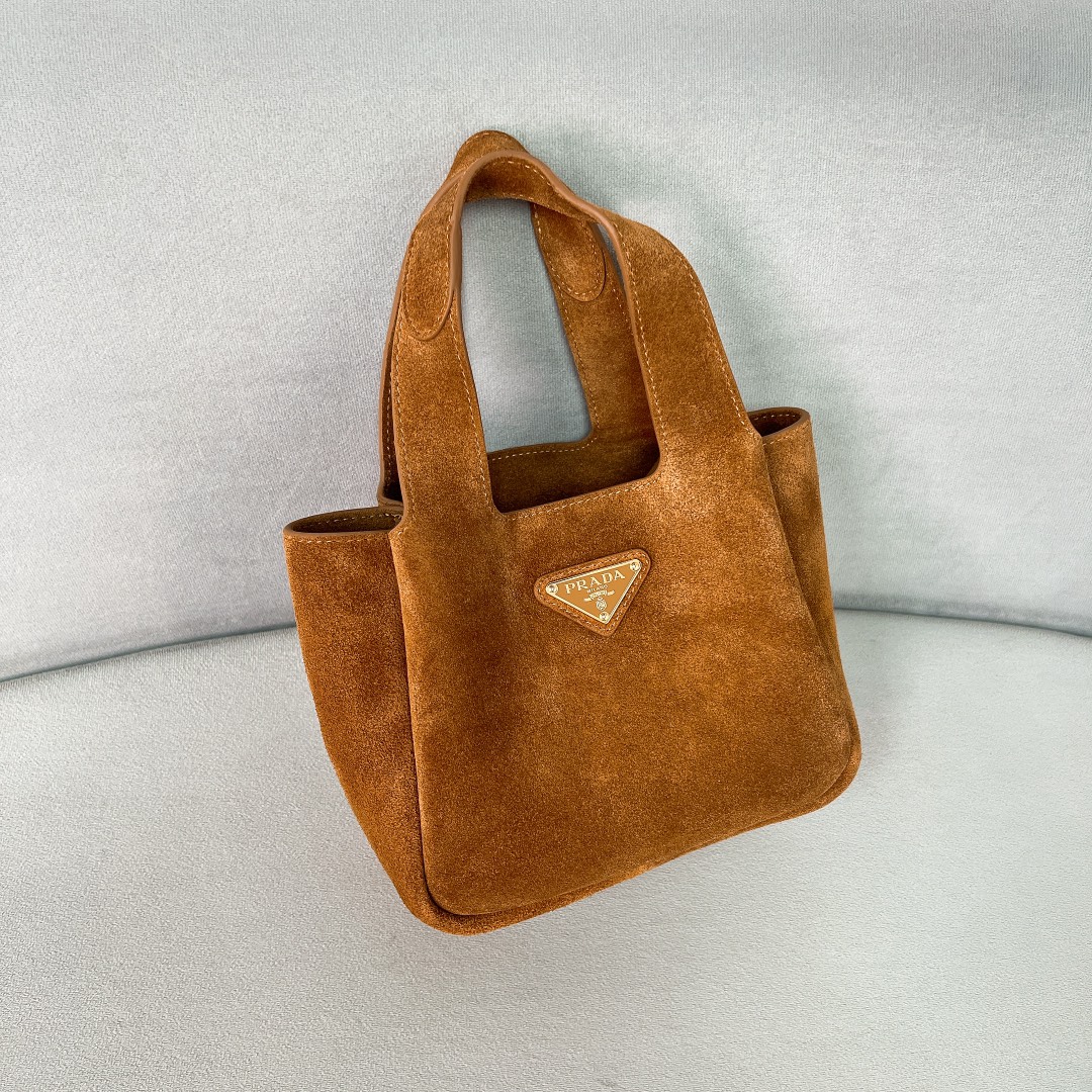 [Top] PRADA Bucket Bag 15.5×18×10cm - Brown