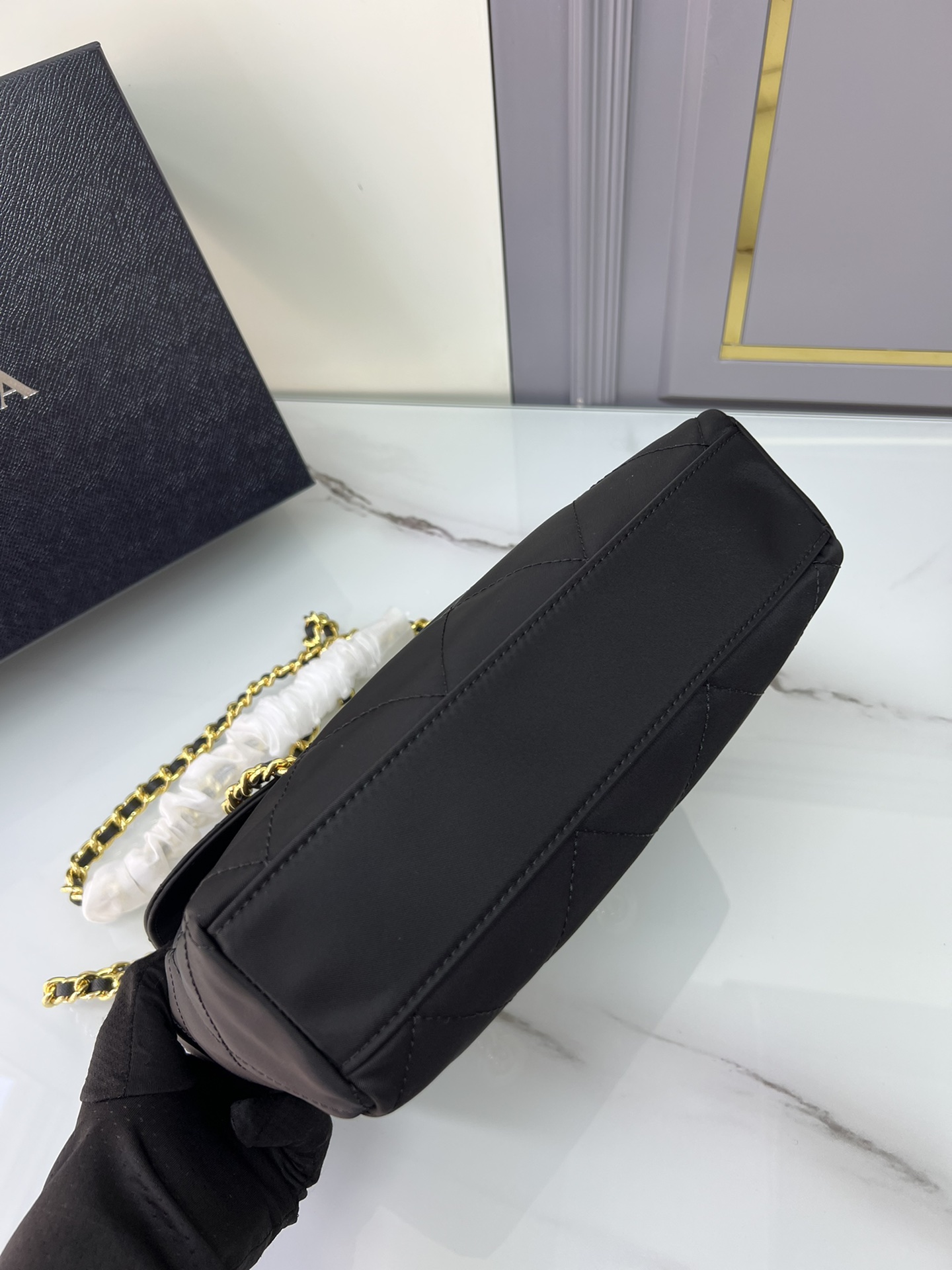 [TOP] PRADA Chain Ridge Wandering Bag - 18x16x5cm/30x26x6cm