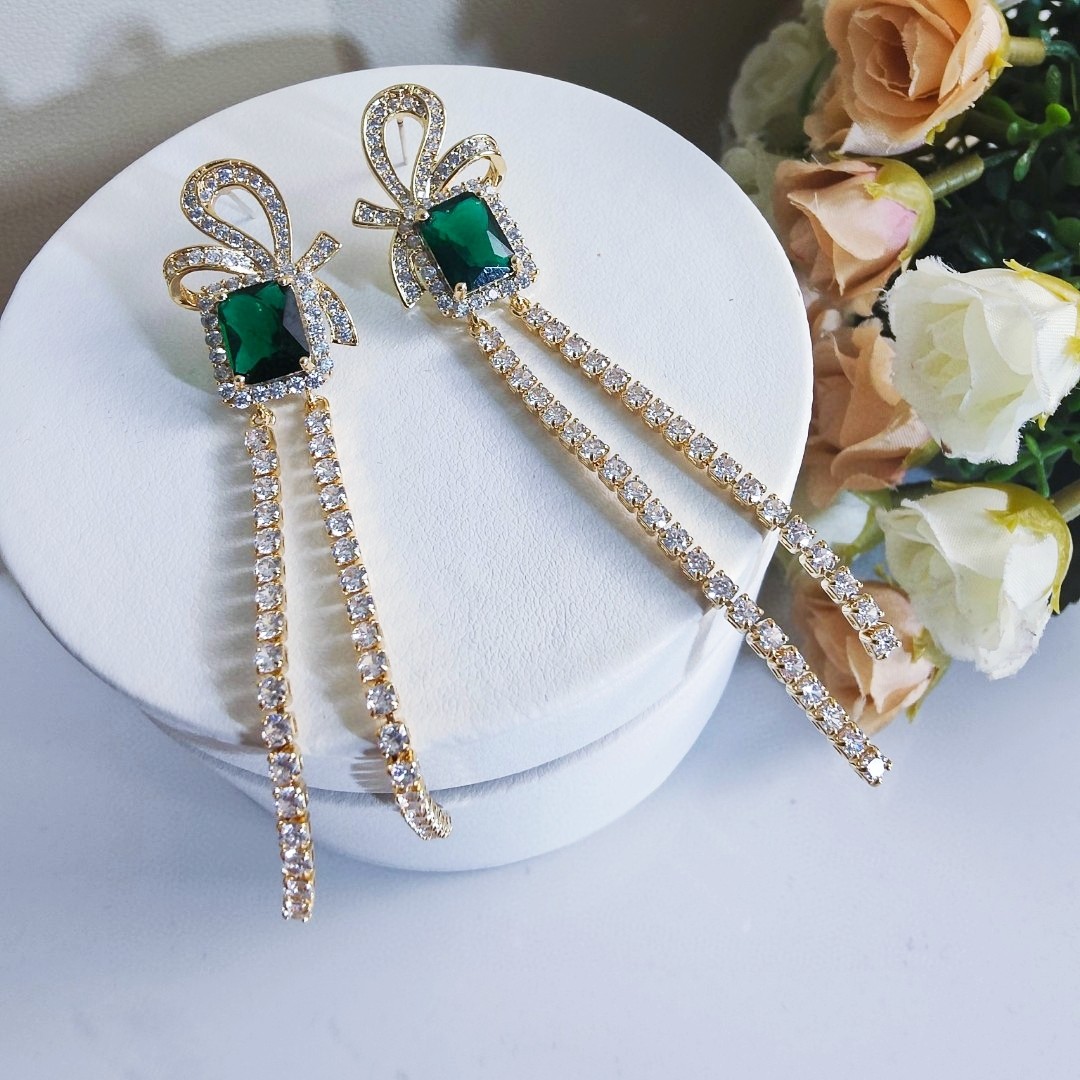 [TOP] BVLGARI Emerald Earrings - Green