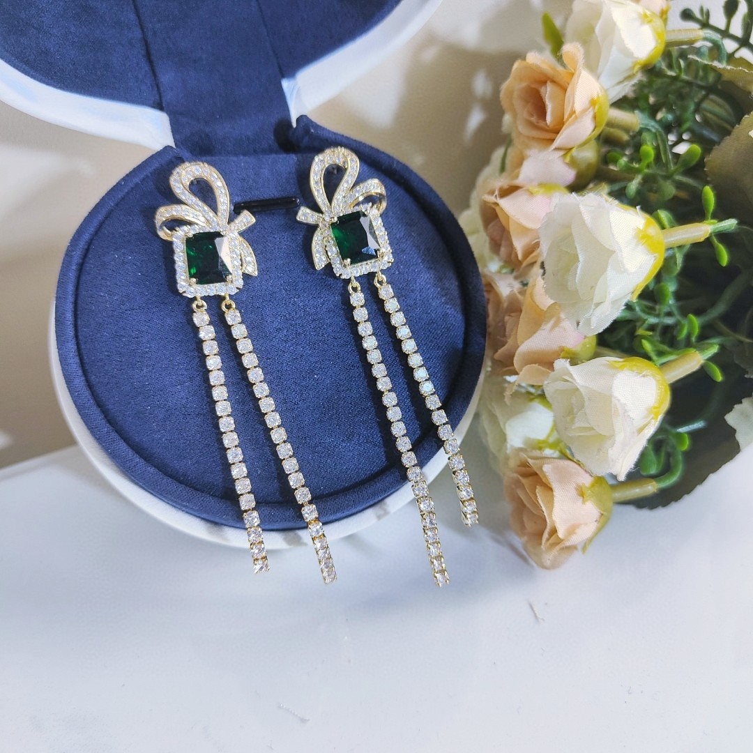 [TOP] BVLGARI Emerald Earrings - Green