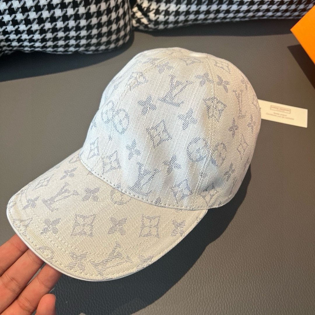 [TOP] Louis Vuitton LV Denim Jacquard Baseball Hat - 4 Color