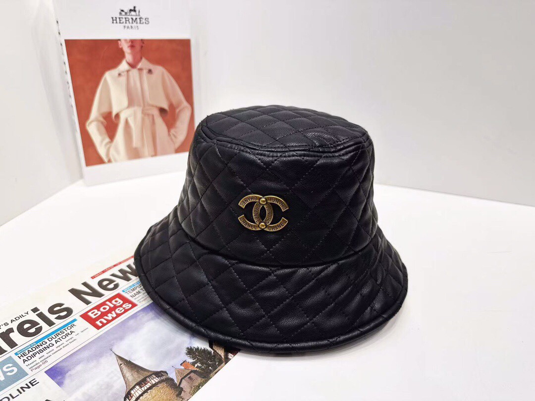 [TOP] CHANEL Leather Bucket Hat - 3 Color