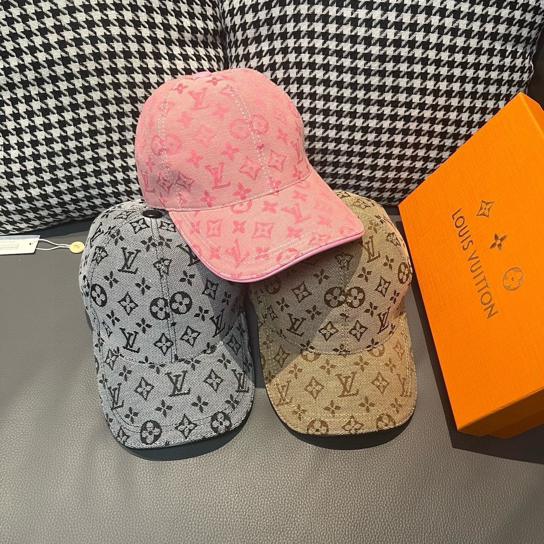 [TOP] Louis Vuitton LV Denim Jacquard Baseball Hat - 4 Color