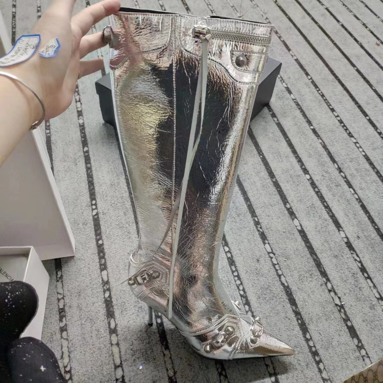 [TOP] BALENCIAGA Heel Knee Boots - 3 Colors