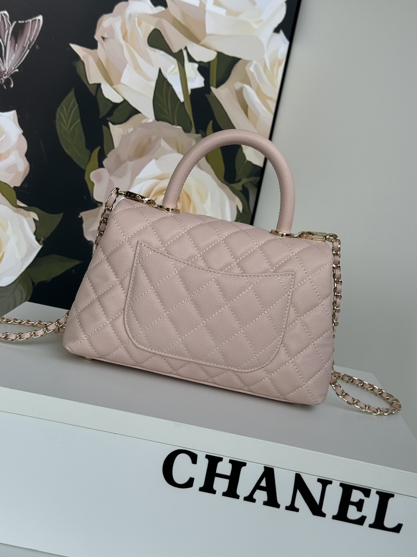[TOP] Chanel Top Handle Bag 24/28cm- Pink & GHW