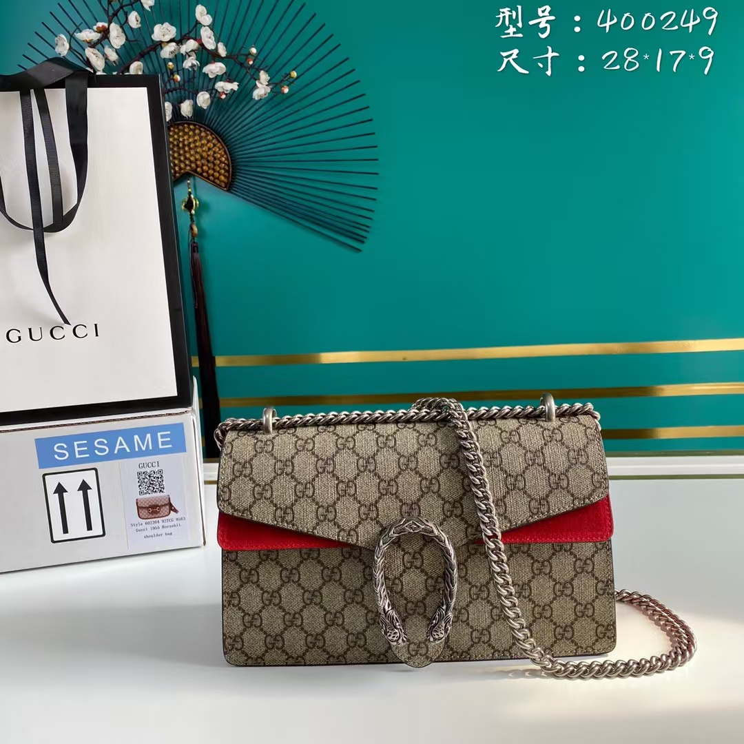 [TOP] GUCCI Dionysus Series Shoulder Bag 16.5x10x4cm/25×14×8cm/28×17×9cm-2 Colors