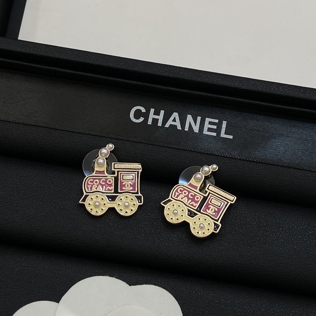 [TOP] CHANEL Earrings - Gold&Pink