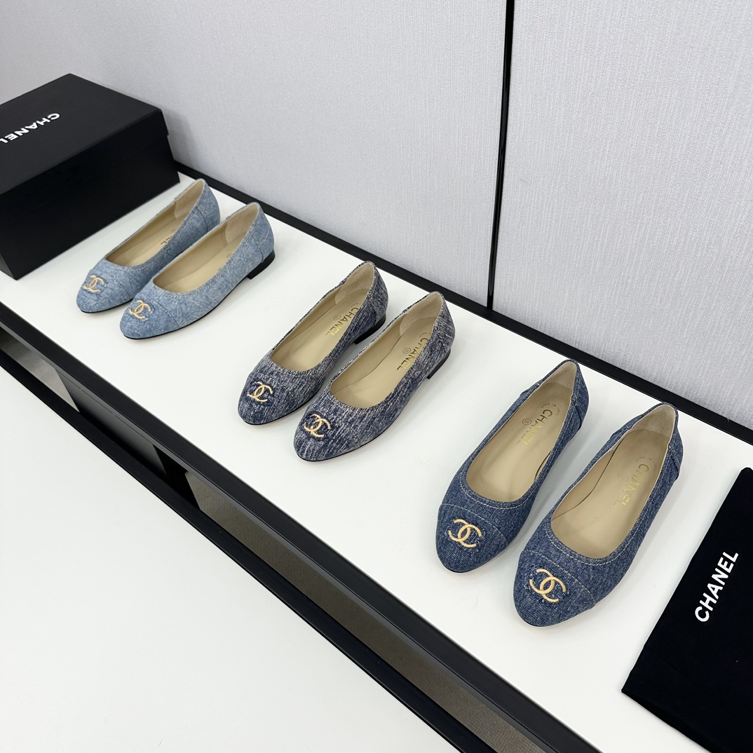 [TOP] CHANEL Denim Flat shoes - 3 Color