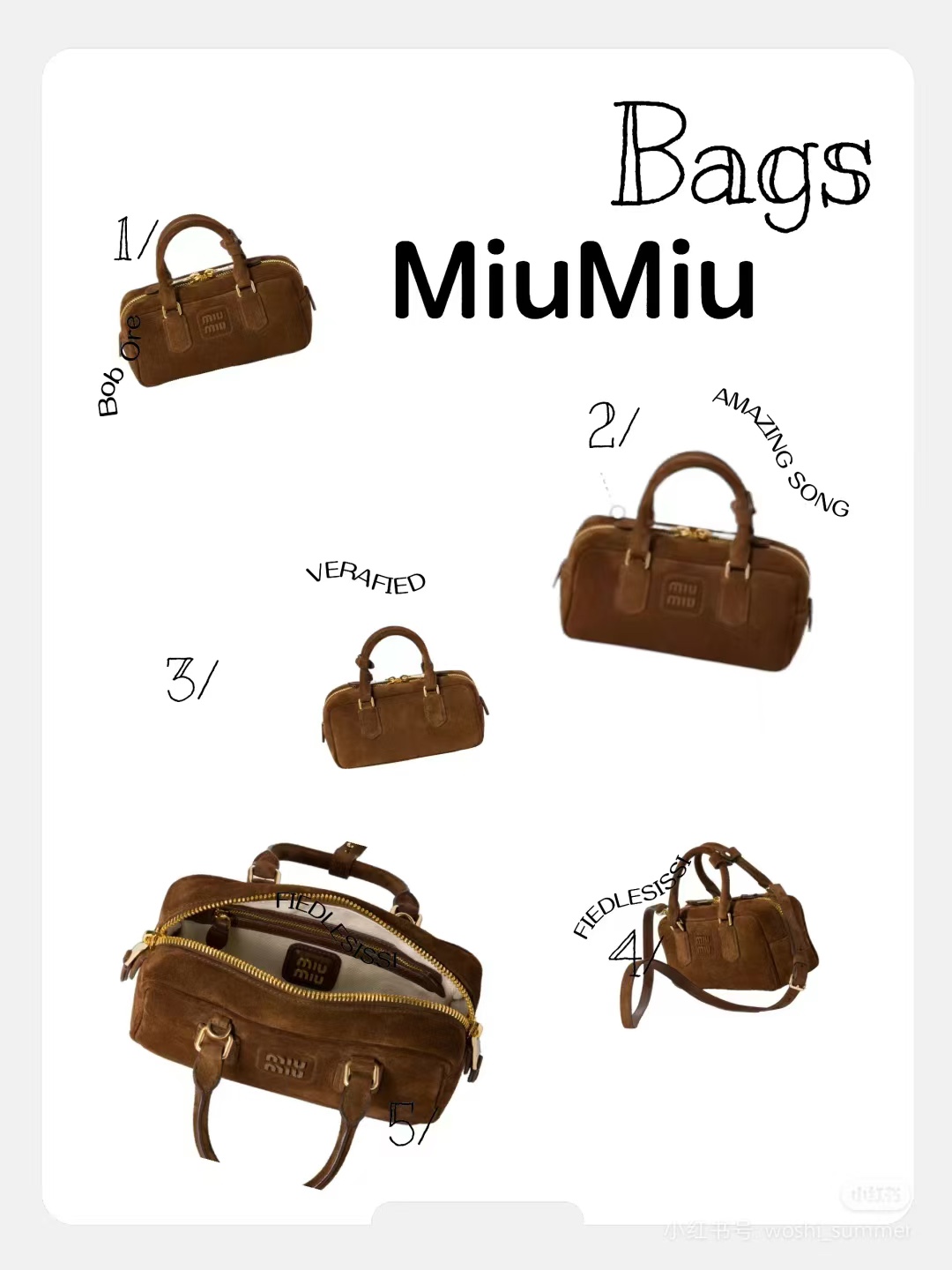 [TOP] Miu Miu Arcadie Suede Top Handle Bag 22x10.5x7.5cm/27x12x9cm - Yellow,  Brown